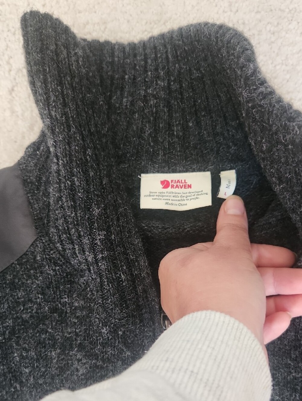 Fjallraven Men's Black Half-Zip Sweater